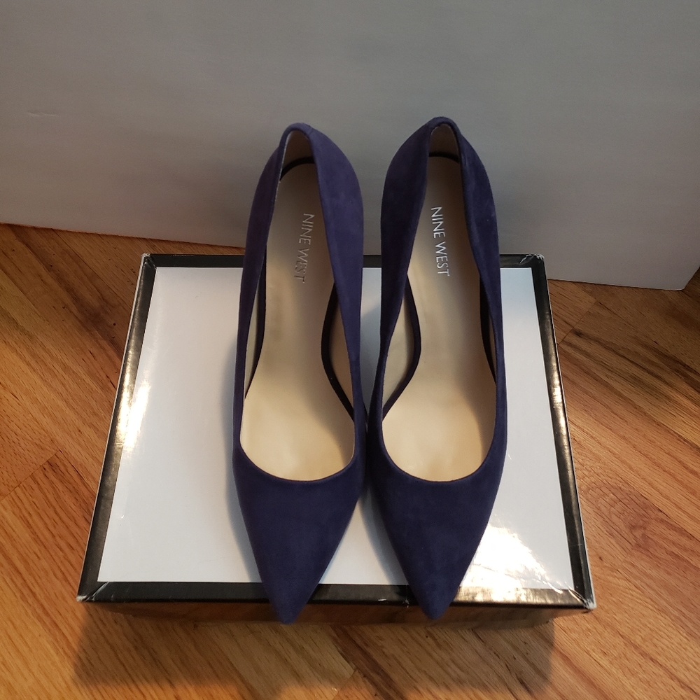 Navy Pointy Toe Pumps